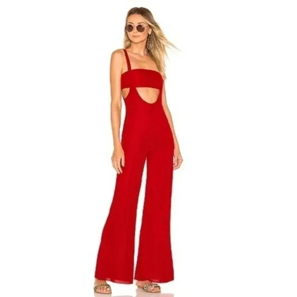 House of Harlow Revolve Morin Red Jumpsuit